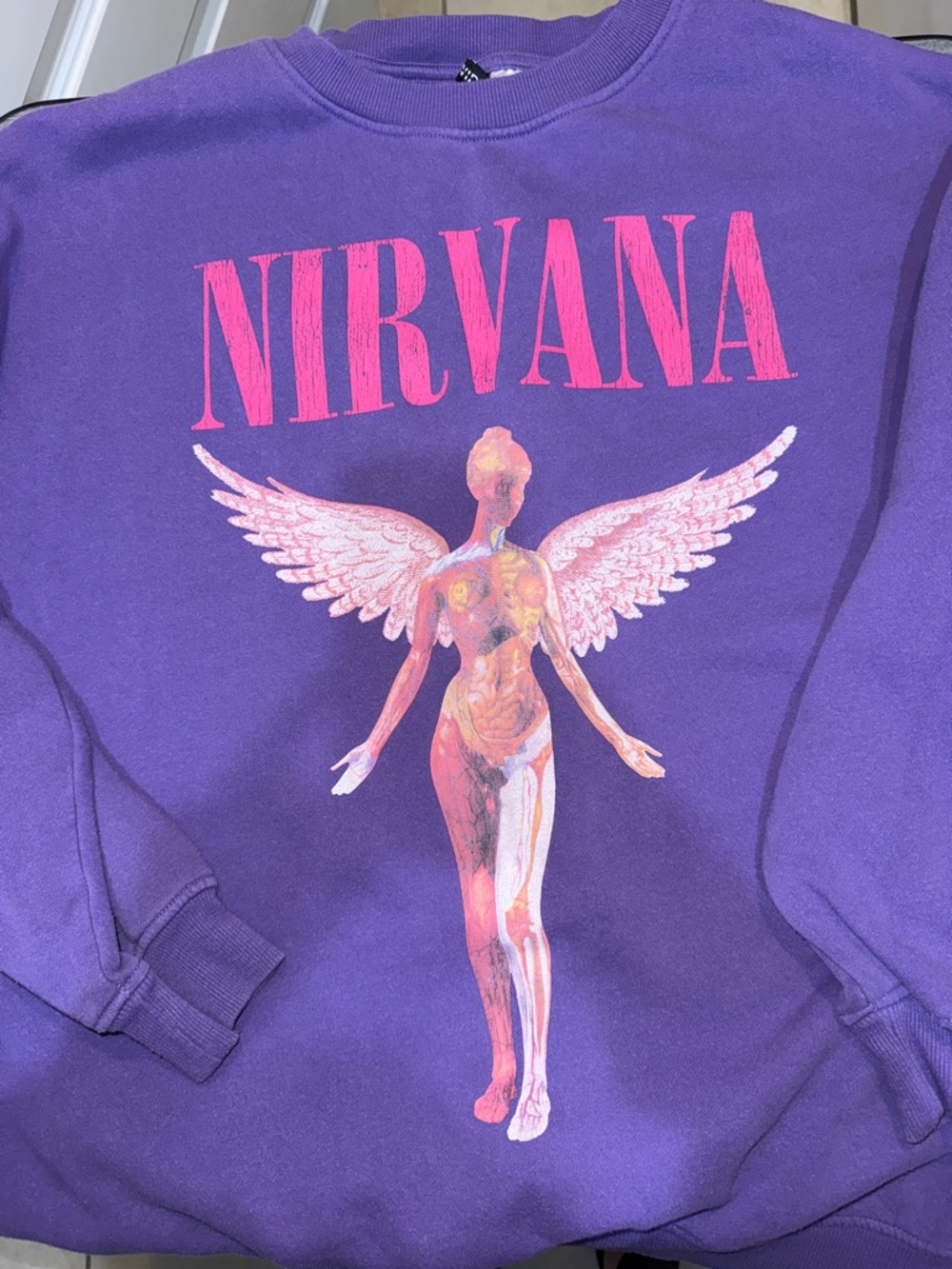 H&M NIRVANA Purple Crewneck